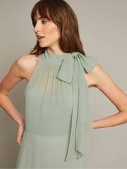 Monsoon Green Monika Halter Chiffon Maxi Dress - Image 2 of 5