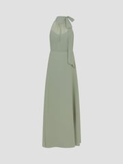 Monsoon Green Monika Halter Chiffon Maxi Dress - Image 5 of 5
