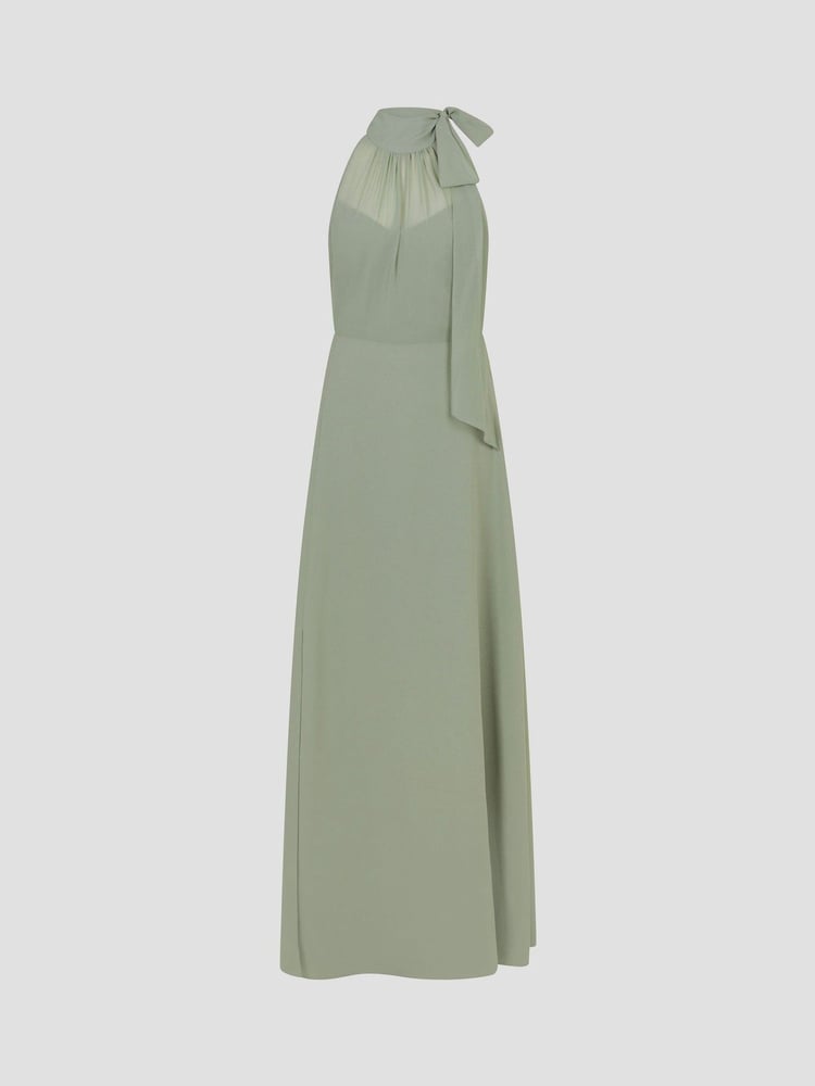 Monsoon Green Monika Halter Chiffon Maxi Dress - Image 5 of 5