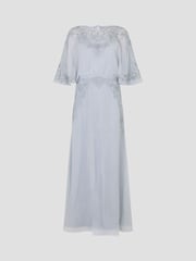 Monsoon Blue Tatiana Angel Sleeve Embellished Maxi Dress - Image 5 of 5