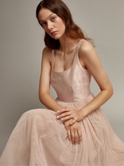 Monsoon Pink Alice Sleeveless Tulle Midi Dress - Image 3 of 5