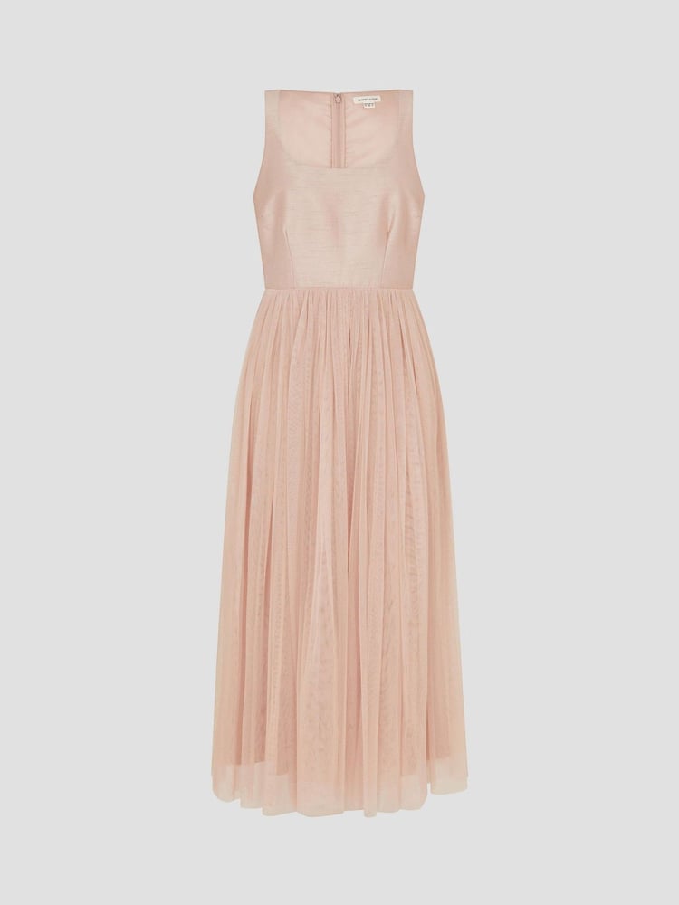 Monsoon Pink Alice Sleeveless Tulle Midi Dress - Image 5 of 5