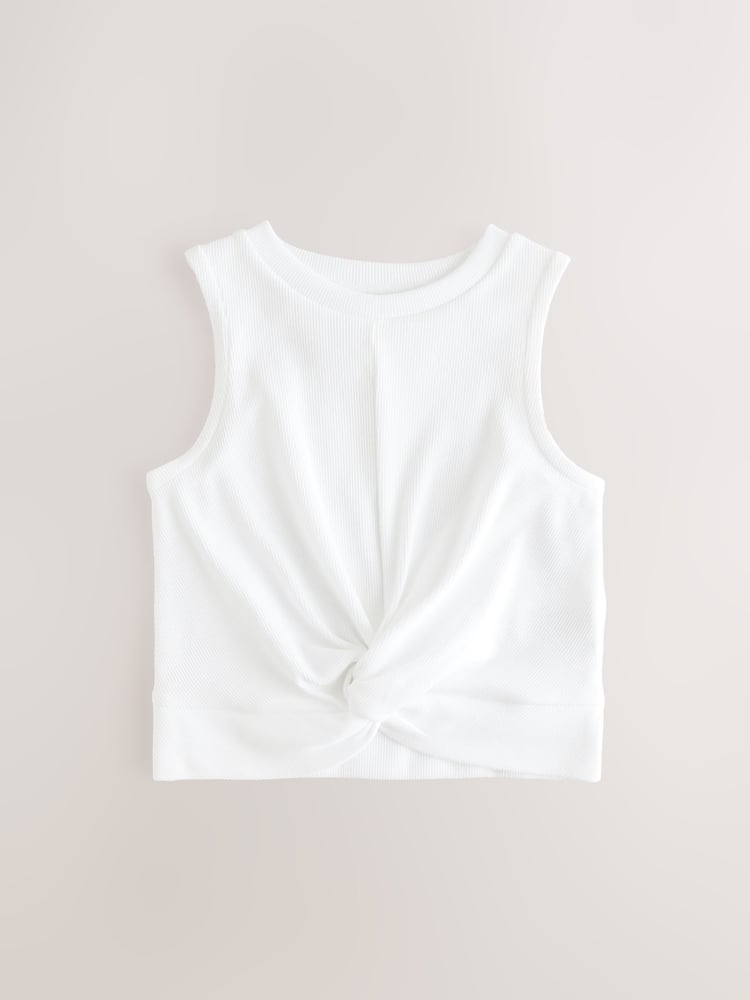 Black/White Wrap Front Rib Vests 2 Pack (3-16yrs) - Image 2 of 6
