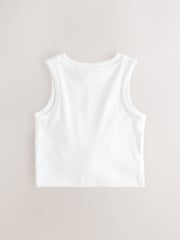 Black/White Wrap Front Rib Vests 2 Pack (3-16yrs) - Image 4 of 6