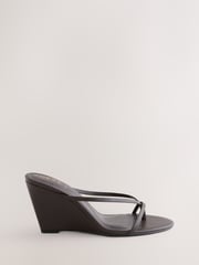 Chocolate Brown Forever Comfort® Toe Thong Wedge Heels - Image 1 of 4