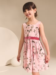 Pink Floral Print Prom Dress (3-12yrs) - Image 1 of 6