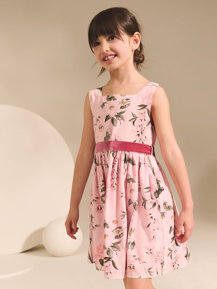 Pink Floral Print Prom Dress (3-12yrs) - Image 1 of 6