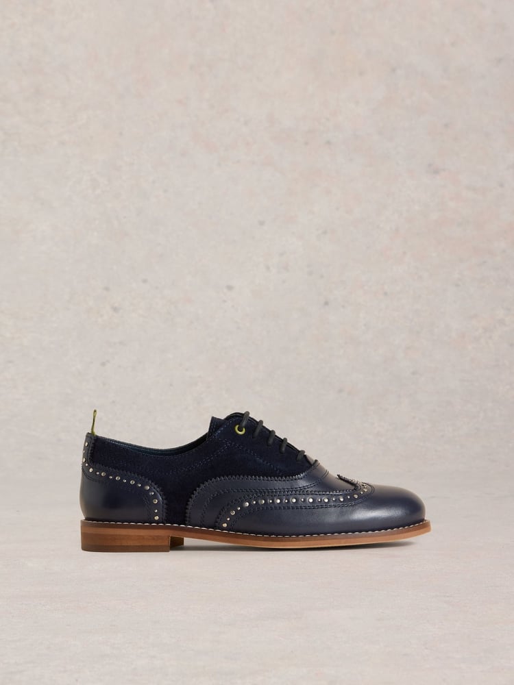White Stuff Blue Thistle Studded Lace Up Brogues - Image 1 of 4 White Stuff Blue Thistle Studded Lace Up Brogues - Image 1 of 4