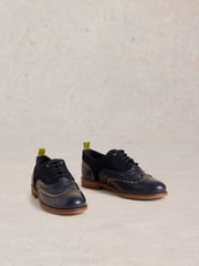 White Stuff Blue Thistle Studded Lace Up Brogues - Image 2 of 4