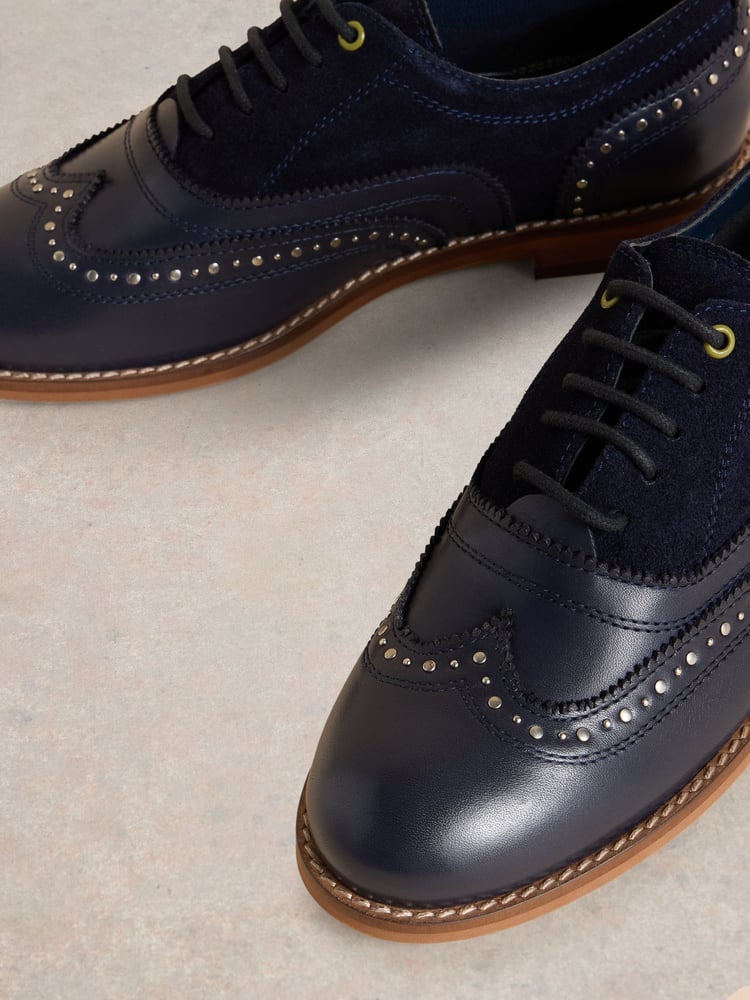 White Stuff Blue Thistle Studded Lace Up Brogues - Image 4 of 4 White Stuff Blue Thistle Studded Lace Up Brogues - Image 4 of 4