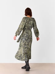Whistles Green Petite Marlow Leopard Swirl Dress - Image 3 of 4