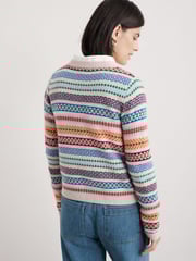 Seasalt Cornwall Black Multi Percella Cove Fair Isle Cardigan - Image 2 of 5