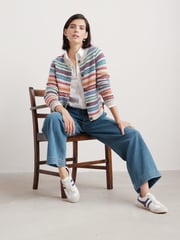 Seasalt Cornwall Black Multi Percella Cove Fair Isle Cardigan - Image 3 of 5