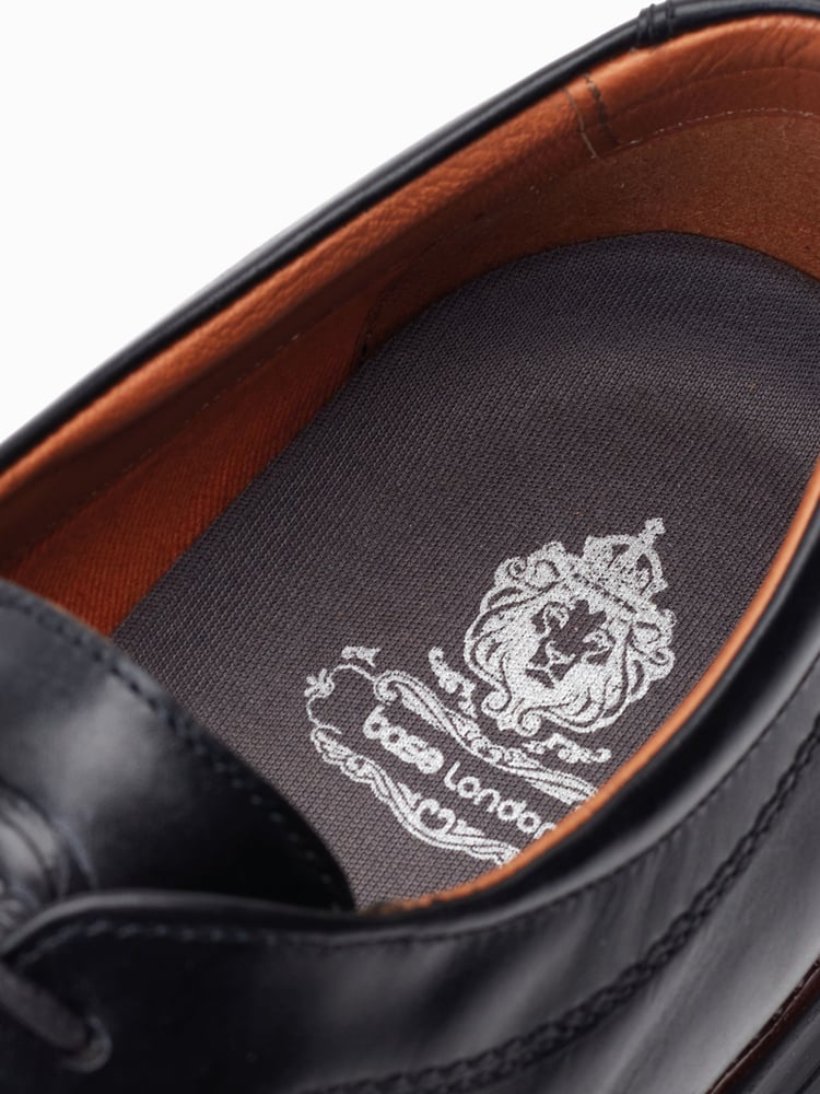 Base London Wing Lace-Up Derby Black Shoes - Image 6 of 6