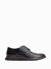 Base London Flight Lace up Brogue Black Shoes - Image 1 of 6