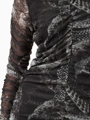 AllSaints Grey Keiko Mesh Dress - Image 4 of 8