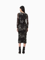 AllSaints Grey Keiko Mesh Dress - Image 7 of 8