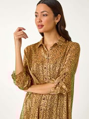 Roman Natural Animal Print Collared Shirt - Image 5 of 5