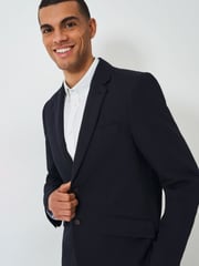 Crew Clothing Blue Cotton Linen Blazer - Image 1 of 5