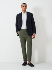 Crew Clothing Blue Cotton Linen Blazer - Image 3 of 5