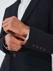 Crew Clothing Blue Cotton Linen Blazer - Image 4 of 5