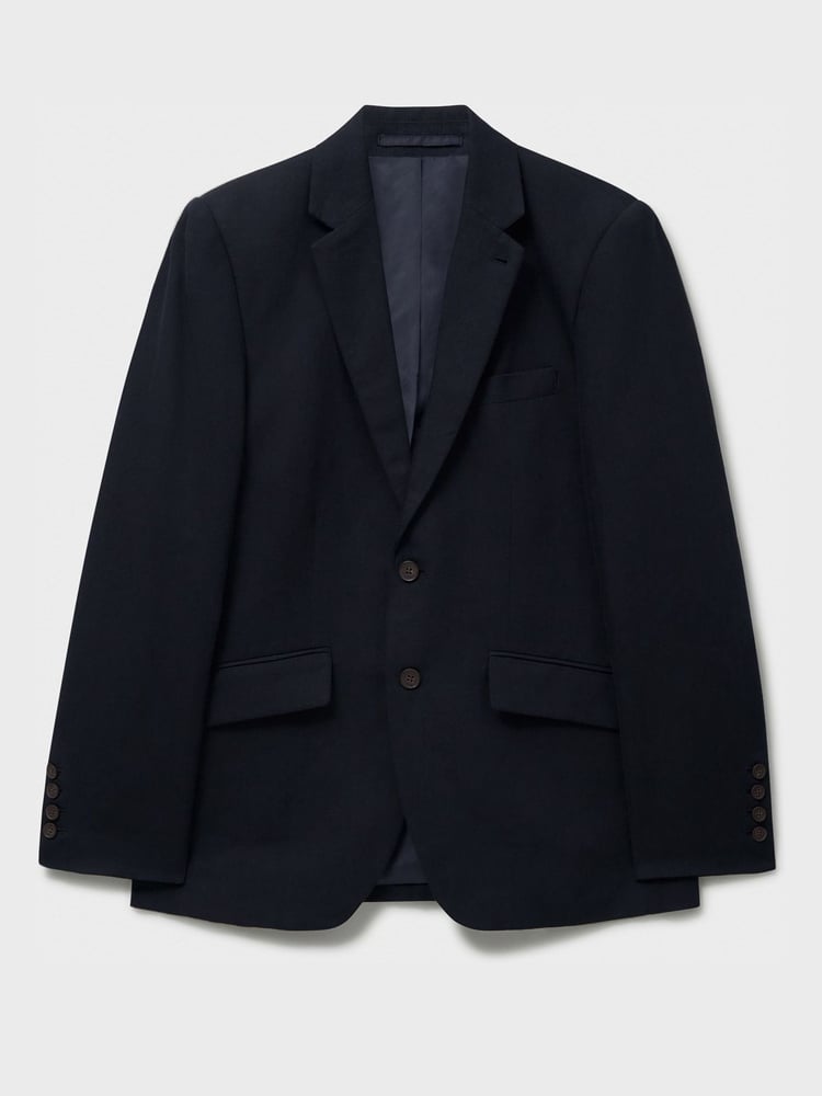 Crew Clothing Blue Cotton Linen Blazer - Image 5 of 5