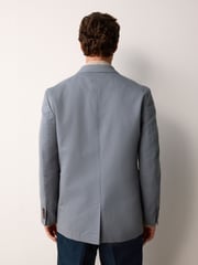Steel Blue Regular Fit Cotton Blend Blazer With Linen and Lyocell - Image 2 of 5