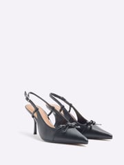 River Island Black Bow Sling Back Court Shoes - Image 3 of 6