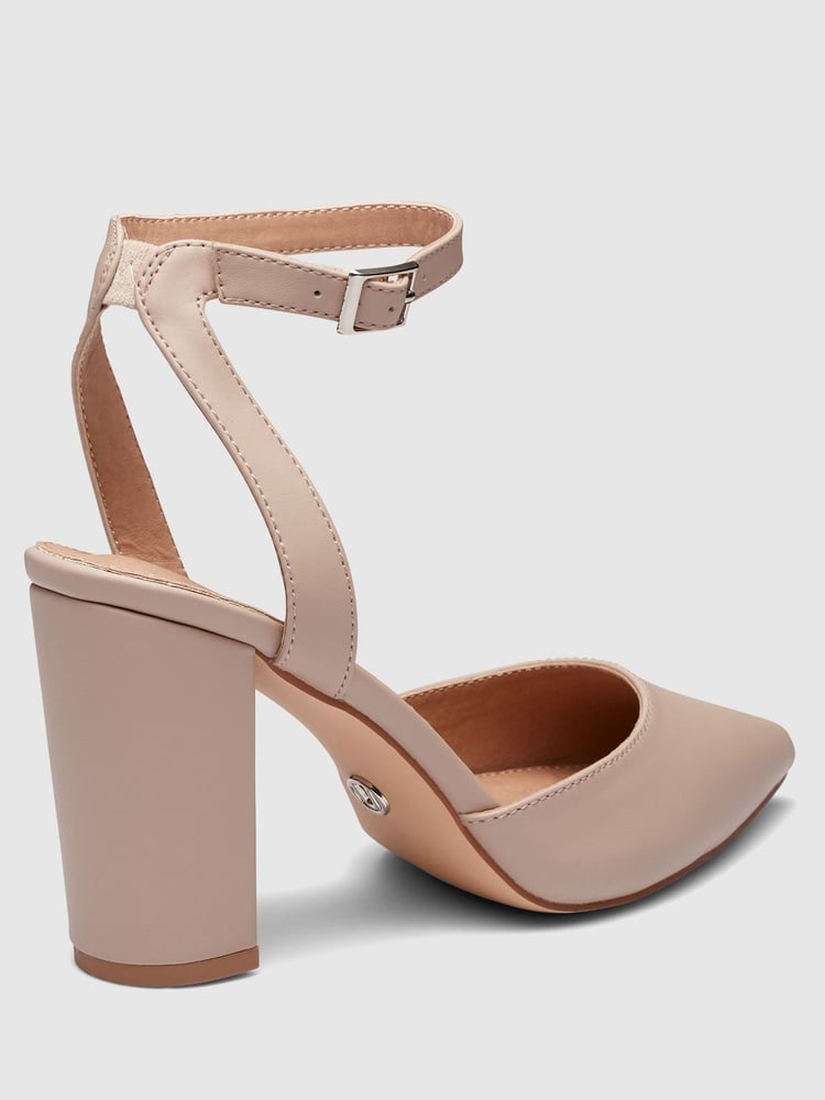 Novo Nude Ivie Block Heel Point Toe Ankle Strap Court Shoes - Image 4 of 4 Novo Nude Ivie Block Heel Point Toe Ankle Strap Court Shoes - Image 4 of 4