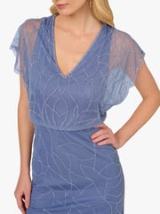 Adrianna Papell Blue Beaded Blouson Long Dress - Image 2 of 6