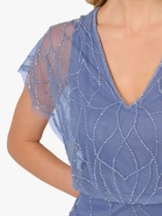 Adrianna Papell Blue Beaded Blouson Long Dress - Image 4 of 6