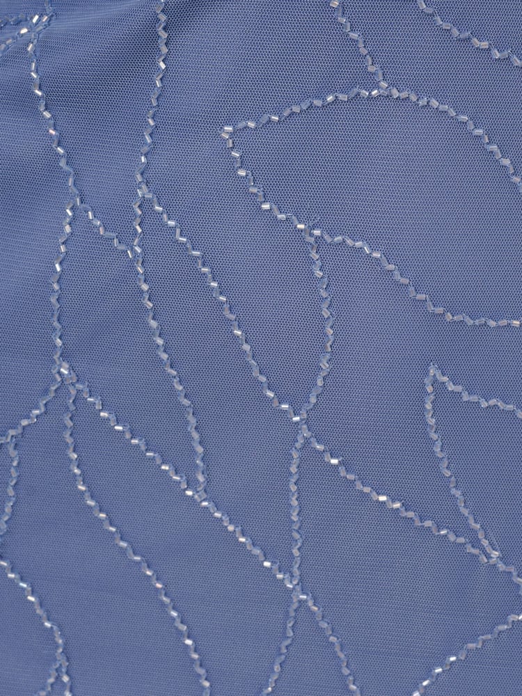 Adrianna Papell Blue Beaded Blouson Long Dress - Image 6 of 6