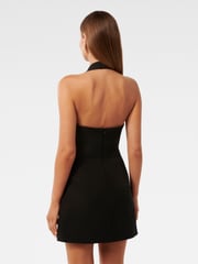 Forever New Black Ricki Halter Neck Hook and Eye Mini Dress - Image 2 of 5