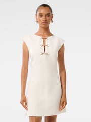 Forever New White Clover Petite Snaffle Detail Mini Dress - Image 1 of 5