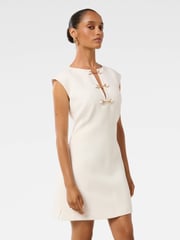 Forever New White Clover Petite Snaffle Detail Mini Dress - Image 4 of 5