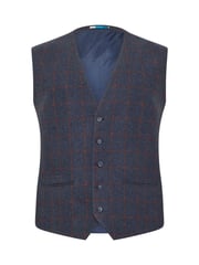BadRhino Big & Tall Blue Checked Tweed Waistcoat - Image 3 of 4
