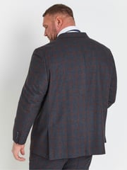 BadRhino Big & Tall Blue Checked Suit Jacket - Image 3 of 5