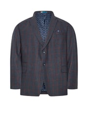 BadRhino Big & Tall Blue Checked Suit Jacket - Image 4 of 5