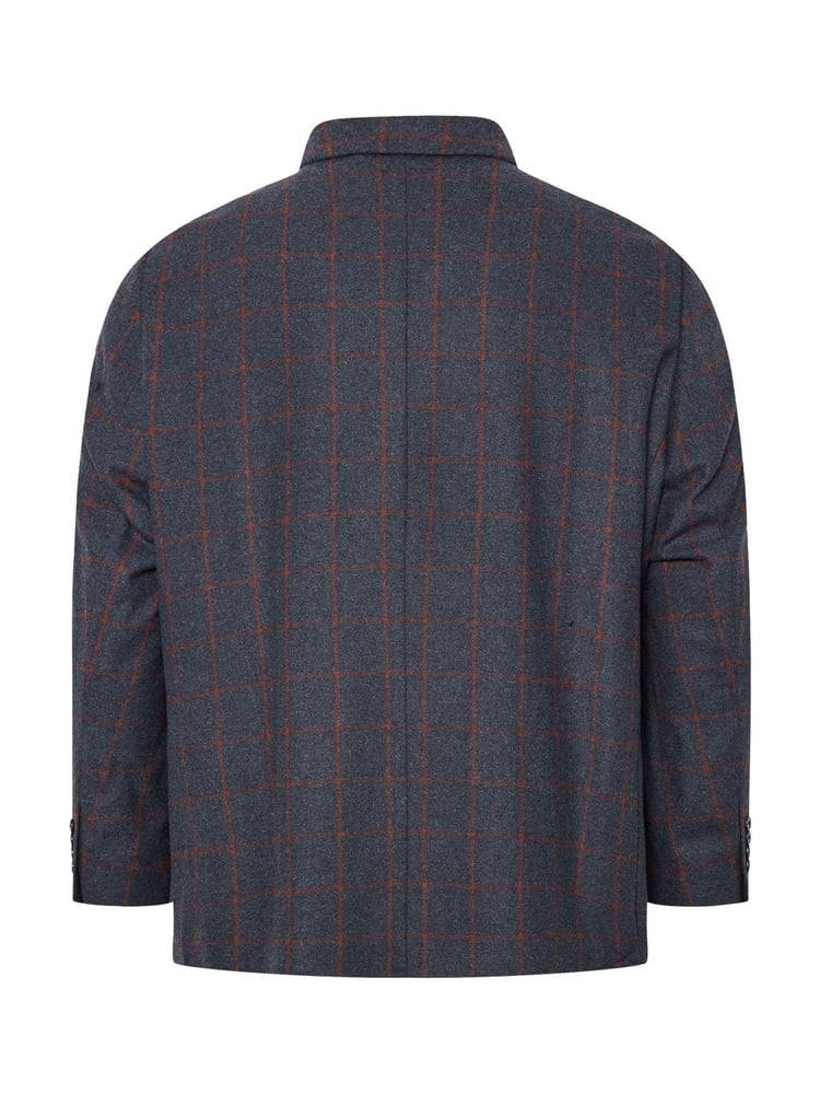 BadRhino Big & Tall Blue Checked Suit Jacket - Image 5 of 5