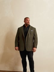 BadRhino Big & Tall Brown Tweed Checked Suit Jacket - Image 1 of 7