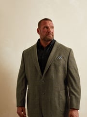 BadRhino Big & Tall Brown Tweed Checked Suit Jacket - Image 3 of 7