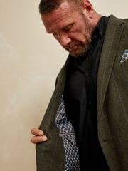BadRhino Big & Tall Brown Tweed Checked Suit Jacket - Image 5 of 7