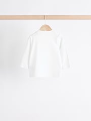 White Baby Long Sleeve 100% Cotton T-Shirts 3 Pack - Image 3 of 8