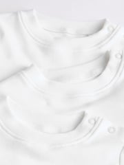 White Baby Long Sleeve 100% Cotton T-Shirts 3 Pack - Image 5 of 8