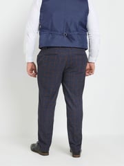 BadRhino Big & Tall Blue Checked Suit Trousers - Image 2 of 4