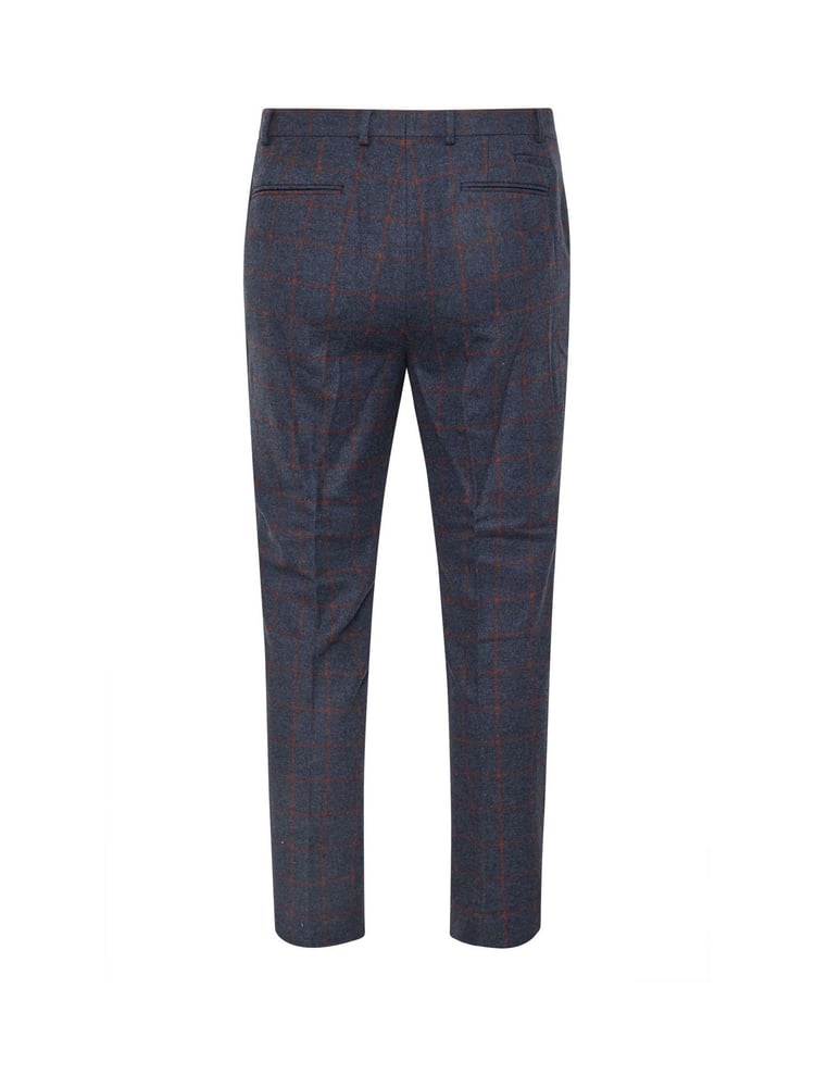 BadRhino Big & Tall Blue Checked Suit Trousers - Image 4 of 4