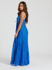 South Beach Blue Sequin Detail Cami V-Neck Maxi Dress - Image 2 of 5
