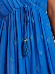 South Beach Blue Sequin Detail Cami V-Neck Maxi Dress - Image 5 of 5