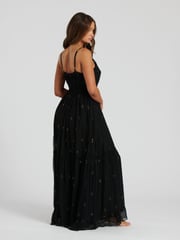 South Beach Black Sequin Detail Cami V-Neck Maxi Dress - Image 6 of 6