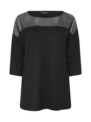 Yours Curve Black Mesh Yoke Top - Image 1 of 1